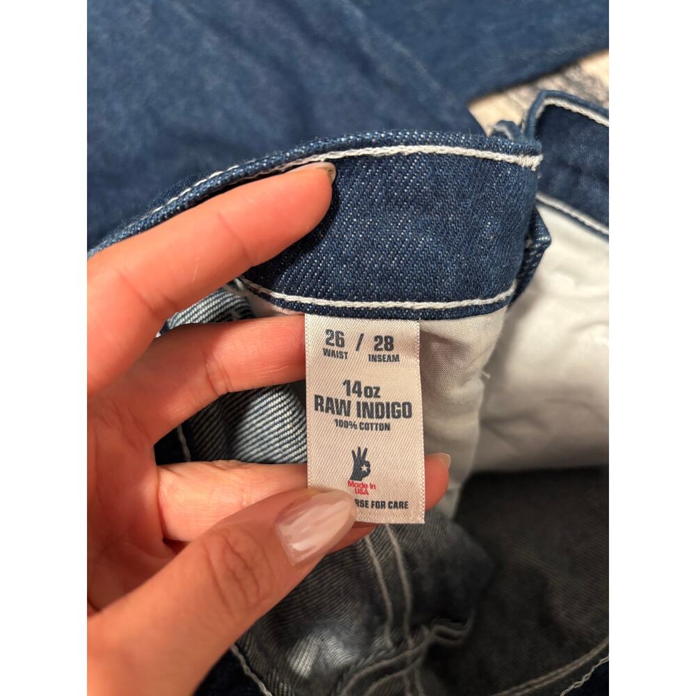 Unbranded Women's Raw Indigo High Rise Jeans 100% Cotton 26x28 USA - Picture 9 of 10